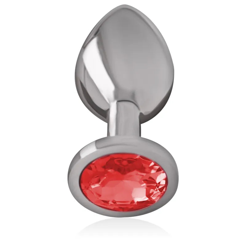Plug anal métal aluminium cristal rouge taille S design glamour stimulation intense sextoy sécurité