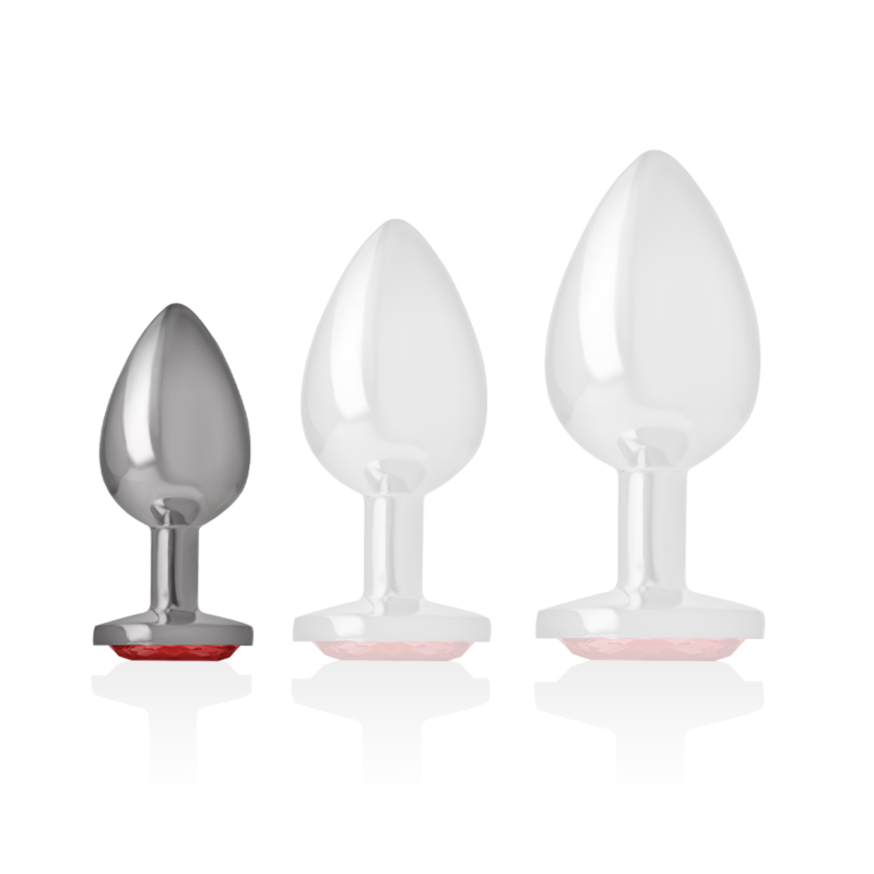 Intense Anal Toys Intense - Plug Anal En Métal Aluminium Avec Cristal Rouge Taille