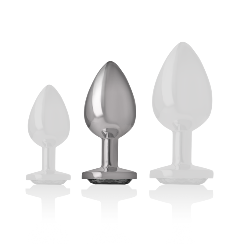 Intense Anal Toys Intense - Plug Anal En Métal Aluminium Avec Verre Noir Taille