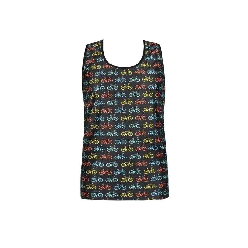 Débardeur sans manches ANAIS MEN, motif vélo multicolore, ajustement parfait, style classique, polyamide et élasthanne.