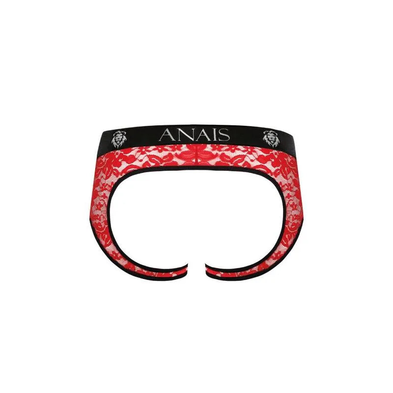 Bikini homme dentelle rouge imprimé fleuri, ouvert aux fesses, élégant et audacieux pour une allure moderne et glamour.