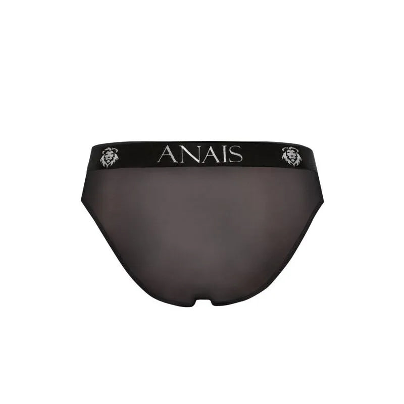 Slip homme noir en tulle avec bande élastique large, logo Anais, finition élégante, confort optimal.