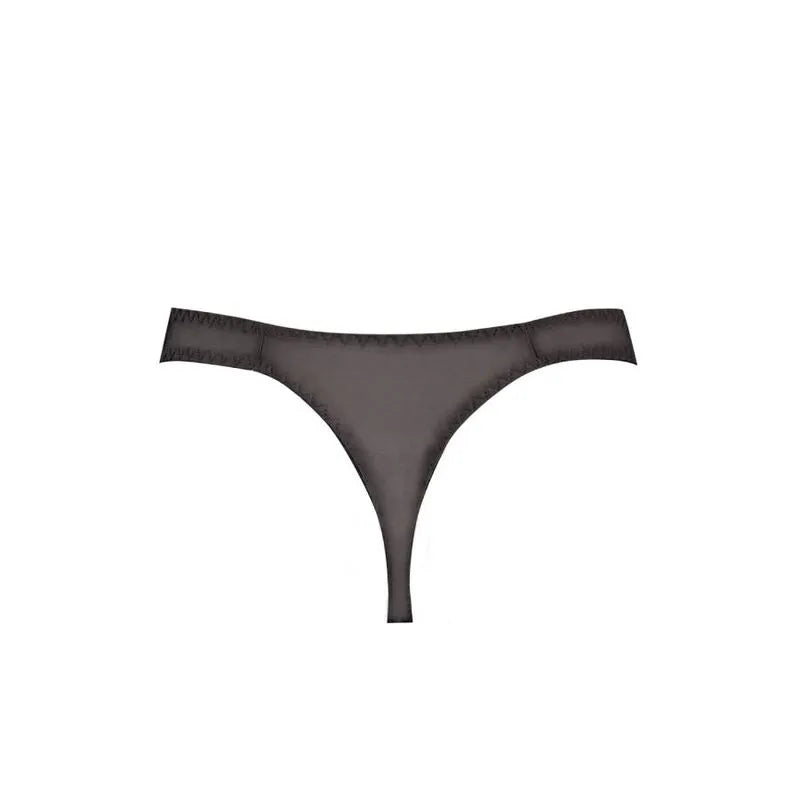 String homme noir Éros en tulle, finition élégante, confort optimal, Anais Apparel.