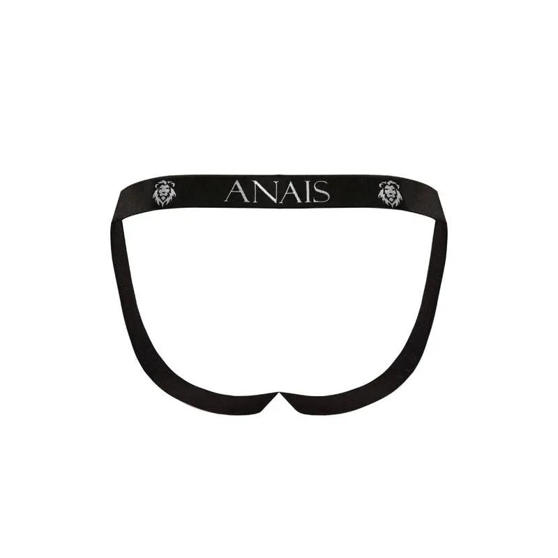 Jockstrap homme Anais, tulle noir à rayures satinées bleu marine, coupe audacieuse, ajustement parfait, lingerie sexy.
