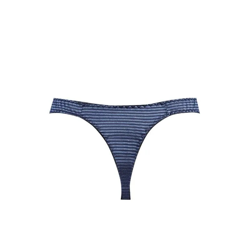 String homme noir à rayures satinées bleu marine, élastique délicat, design confortable et séduisant, Anais Apparel.