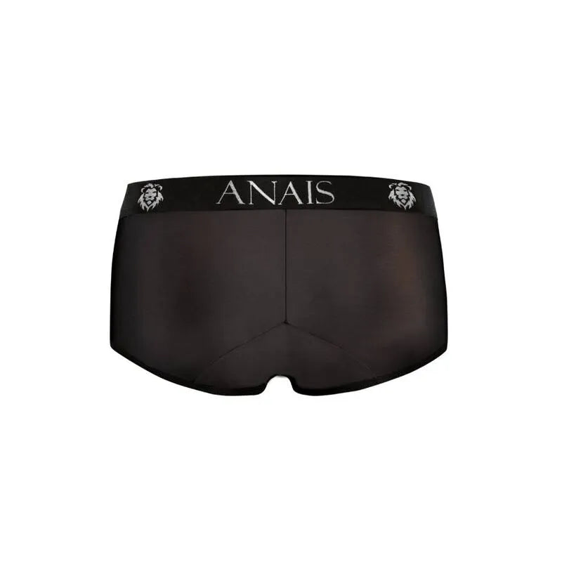 Slip homme noir microfibre Anais, coupe sportive, jambes courtes, ajustement parfait, logo ceinture, confort optimal.