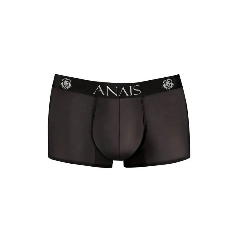 Boxer homme Anais Men en microfibre noire, coupe sportive, jambes longues, ajustement parfait, logo Anais visible.