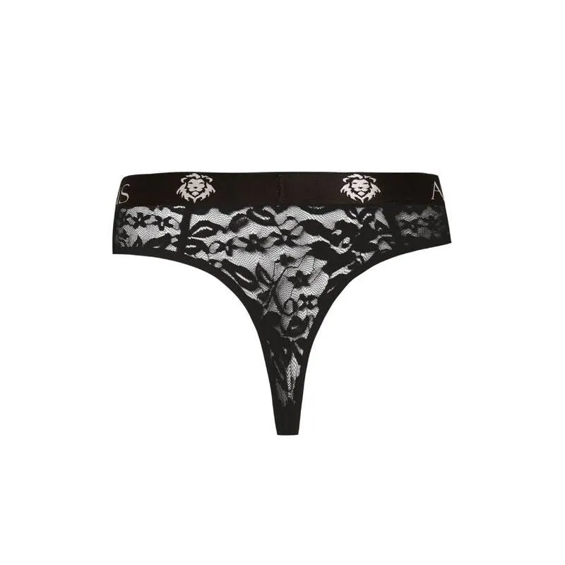 String homme noir en dentelle florale, élastique délicat, design séduisant et confortable, Anais Men Romance.