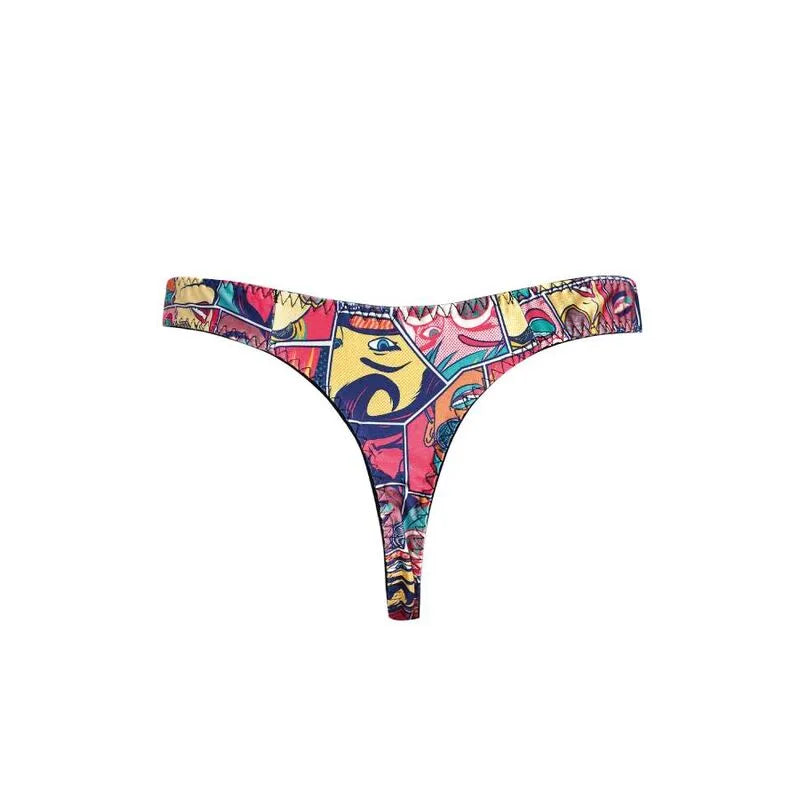 String homme coloré avec motifs bande dessinée, élastique délicat, confort optimal, Anais Apparel.