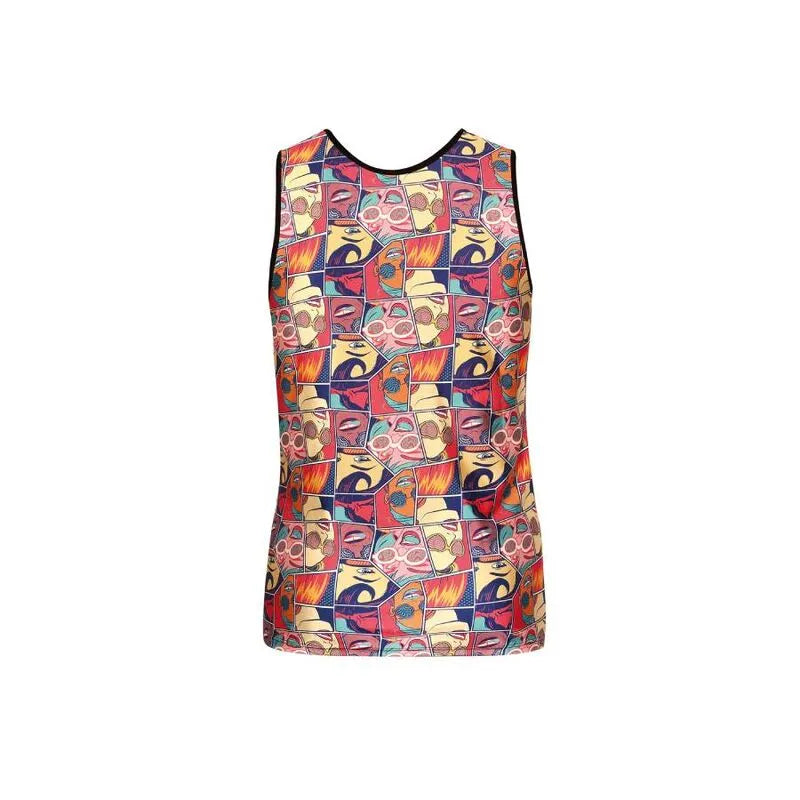 Débardeur homme sans manches, impression bande dessinée colorée, ajustement parfait, modal doux, Anais Apparel.