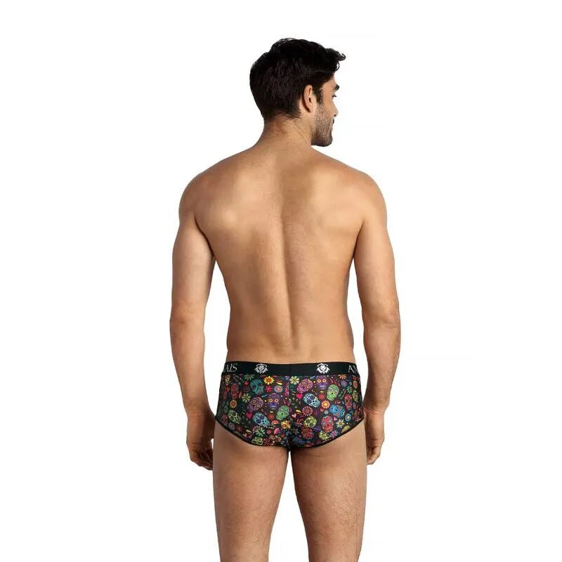 Slip homme coloré Anais Men Mexico, coupe sportive, ajustement parfait, motifs mexicains, haute qualité, dos visible.