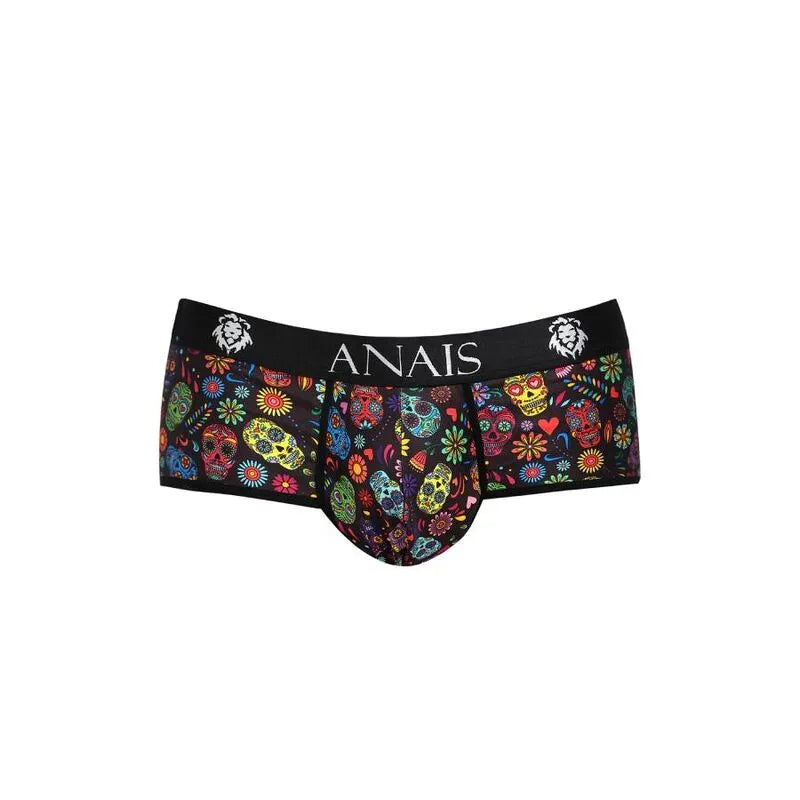 Culotte homme Anais Mexico, motifs colorés style mexicain, coupe sportive, ceinture noire logo Anais, ajustement parfait.