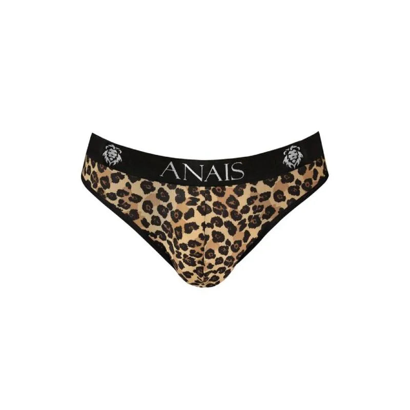 Slip homme imprimé animal, microfibre douce, bande élastique noire avec logo Anais, confort et style sexy.