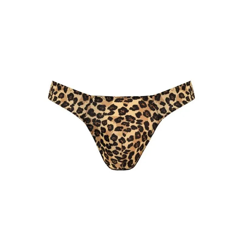 String homme imprimé animal, microfibre douce, bande élastique large, Anais Apparel, confort et style sexy.
