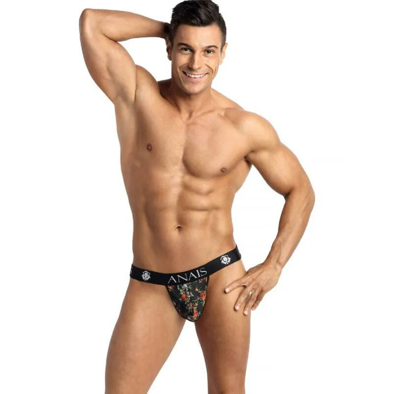 Jockstrap homme Anais, imprimé roses et têtes de mort, coupe audacieuse, modal doux, ajustement parfait, lingerie sexy.