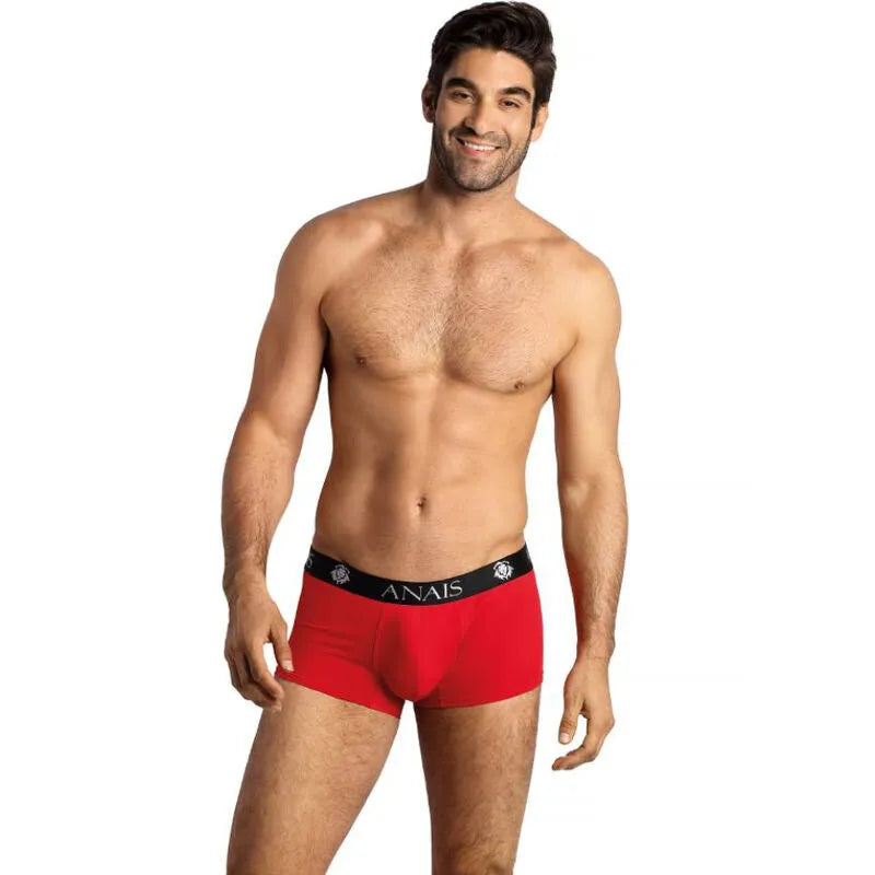 Boxer rouge microfibre homme Anais, bordure noire, coupe sportive, haute qualité, ajustement parfait, tailles S à 3XL.