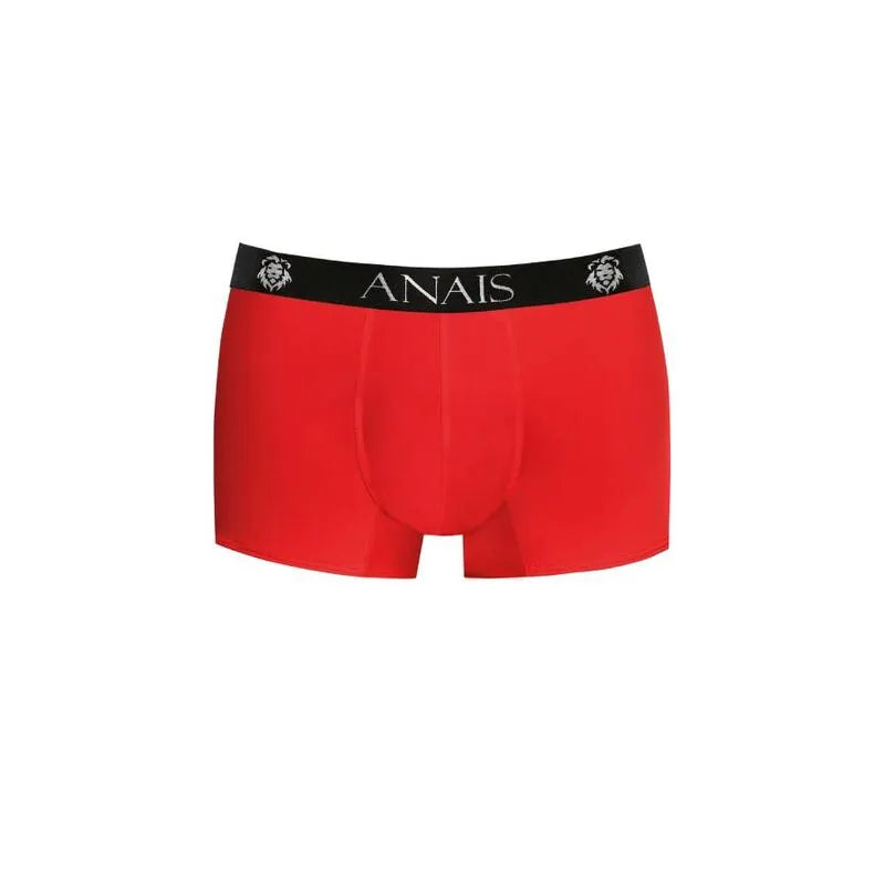 Boxer rouge pour homme Anais Men avec bordure noire, coupe sportive, microfibre douce, ajustement parfait.