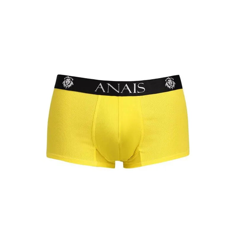 Boxer homme jaune Tokyo Anais, coupe sportive, jambes longues, ceinture noire logo, matière douce et ajustée.