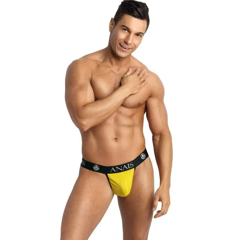 Jockstrap jaune Tokyo pour homme, coupe audacieuse, matière douce et ajustée, souligne les fesses, Anais Apparel.