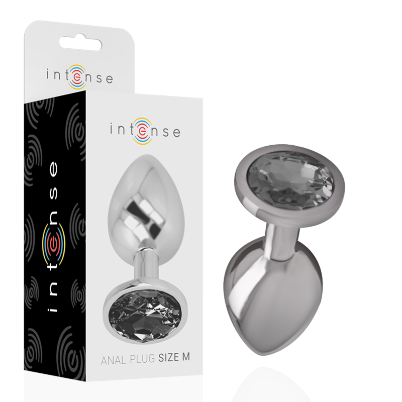 Intense Anal Toys Intense - Plug Anal En Métal Aluminium Avec Verre Noir Taille