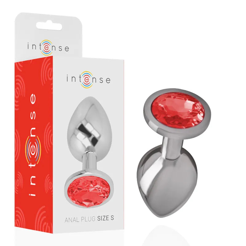 Plug anal métal aluminium cristal rouge taille S design glamour stimulation intense sextoy sécurité