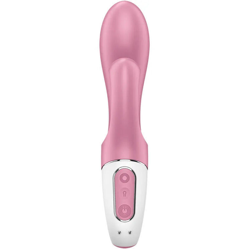 Vibromasseur gonflable double stimulation Satisfyer Air Pump Bunny 2 rose silicone doux stimulation clitoridienne G-spot multi-vibrations sextoy femme couple