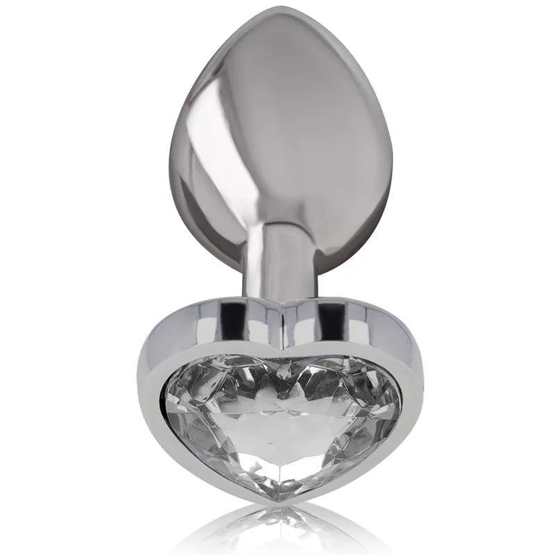Plug anal métal cœur blanc Intense™ taille moyenne jouet sextoy sécurité design glamour