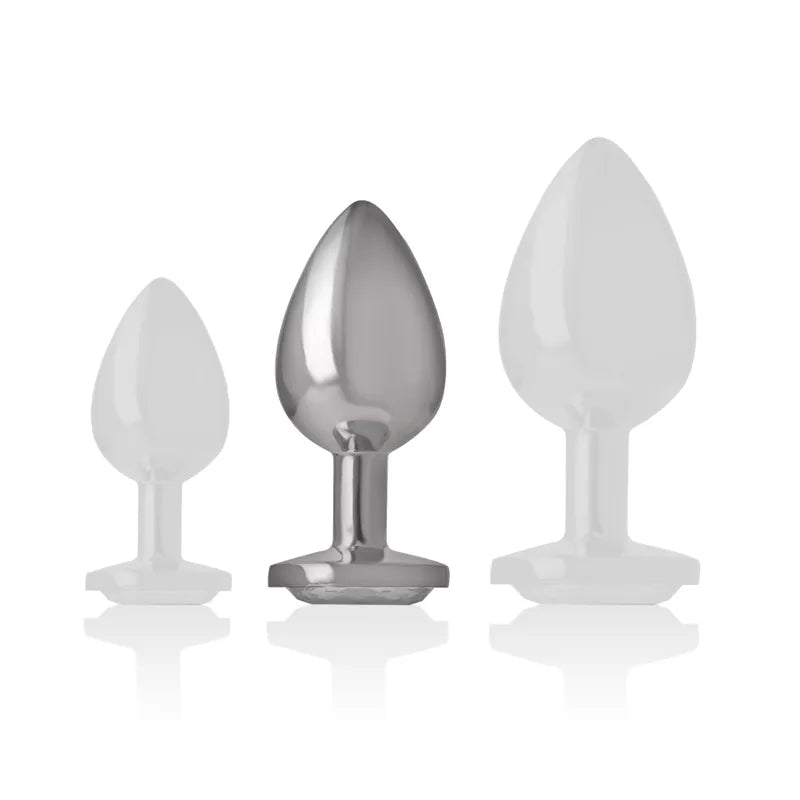 Plug anal métal cœur blanc Intense™ taille moyenne jouet sextoy sécurité design glamour