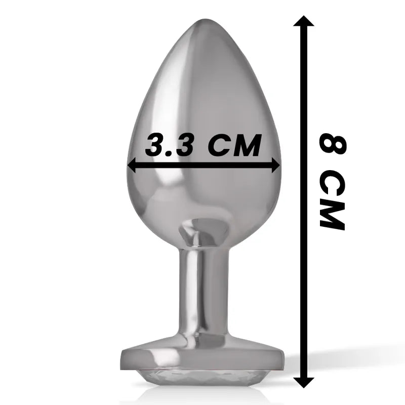 Plug anal métal cœur blanc Intense™ taille moyenne jouet sextoy sécurité design glamour