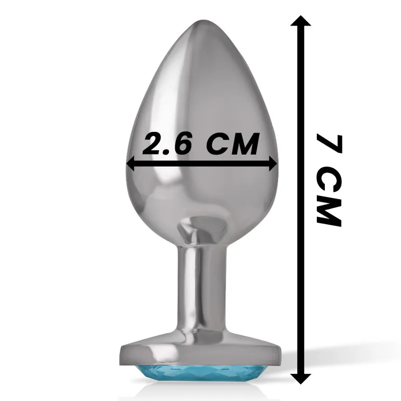 Plug anal métal aluminium coeur bleu taille réglable sécurité maximale plaisir intense sextoy luxe