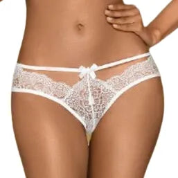 Culotte en dentelle blanche Penthouse Adore Me avec nœud élégant, design sensuel et féminin pour confort et confiance.