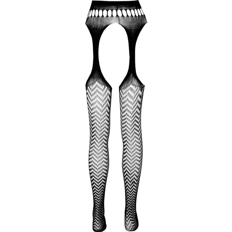 Body sexy noir en nylon recyclé, motif chevron, collection Passion Eco, écoresponsable et élégant, taille unique.