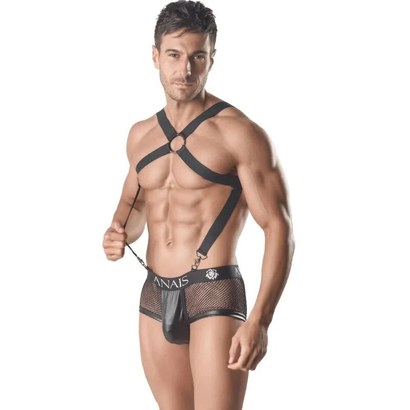 Harnais masculin noir Axel II, design élégant, matériaux de qualité, style et confort, taille XXL/XXXL.