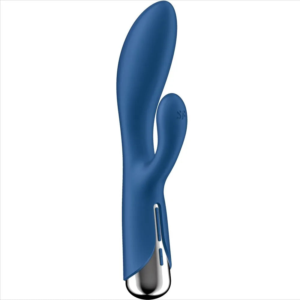 Vibromasseur lapin Satisfyer Spinning Rabbit 1 stimulation clitoridienne et G-spot multi-vitesses silicone hypoallergénique bleu profond