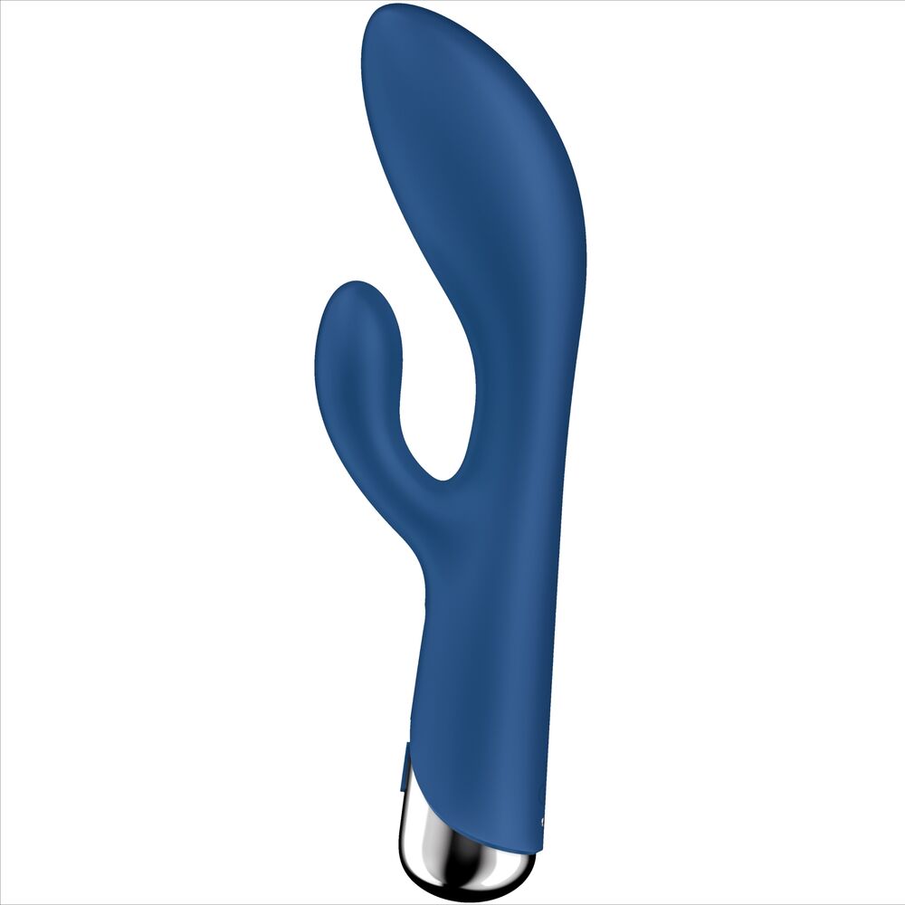 Vibromasseur lapin Satisfyer Spinning Rabbit 1 stimulation clitoridienne et G-spot multi-vitesses silicone hypoallergénique bleu profond