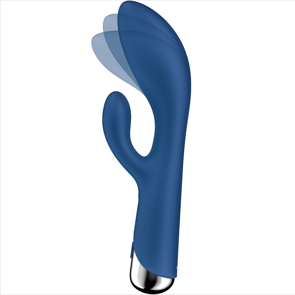 Vibromasseur lapin Satisfyer Spinning Rabbit 1 stimulation clitoridienne et G-spot multi-vitesses silicone hypoallergénique bleu profond
