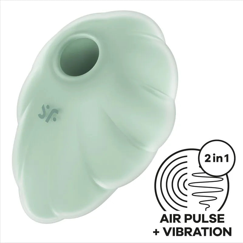 Vibromasseur Satisfyer Cloud Dancer Air Pulse Vert Silicone Doux Design Nuage Romantique Intimité Sécurité Discrétion Femme Couple