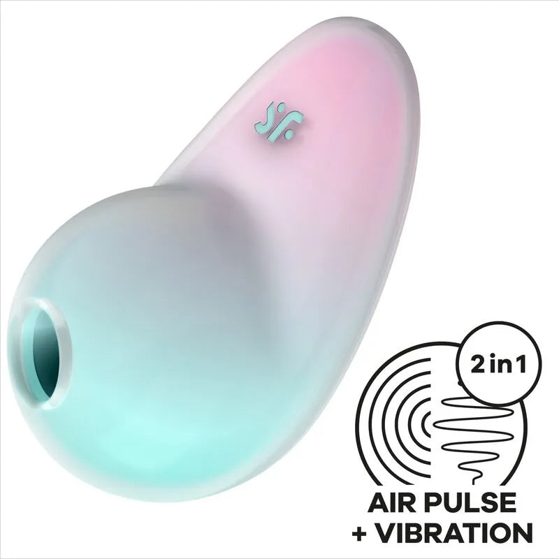 Stimulateur clitoridien sans contact Satisfyer Pixie Dust Blue Air Pulse 11 programmes silicone médical hypoallergénique discret pour femmes et couples