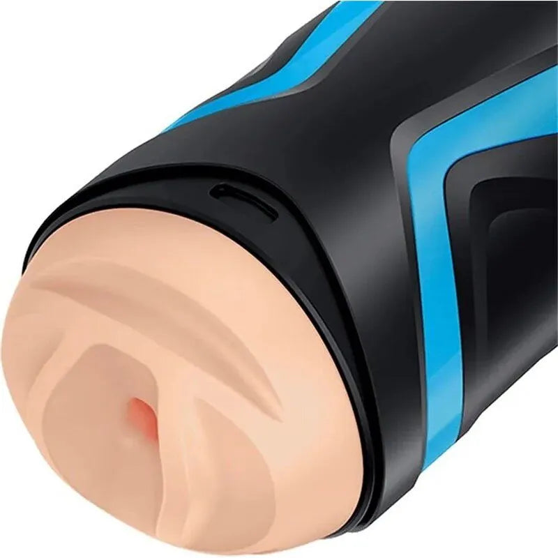 Masturbateur Satisfyer Men Un pour hommes design moderne ergonomique stimulation réaliste coque ABS silicone intérieur bleu/noir