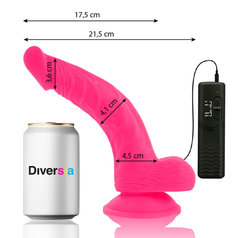 DIVERSIA - DILDO VIBRANT FLEXIBLE ROSE 21.5 CM -O-