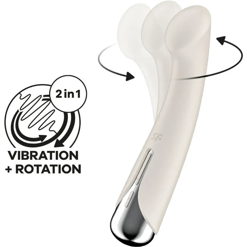 Vibromasseur rotateur Satisfyer Spinning G-Spot 1 stimulation point G silicone hypoallergénique multi-vitesses commandes intégrées design moderne sextoy discret
