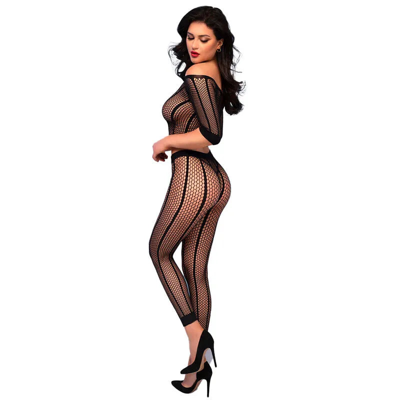 Ensemble noir sans couture CHILIROSE CR 4647, haut et legging, confort doux et style moderne.