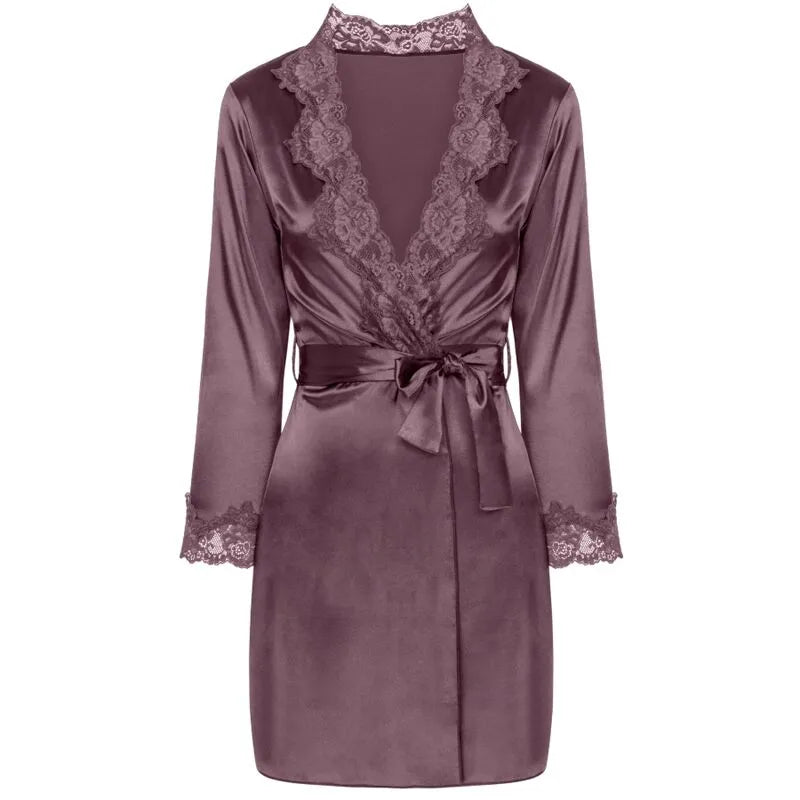 LIVCO CORSETTI FASHION - JACQUELINE LC 90249 ROBE DE CHAMBRE + CHEMISE + CULOTTE VIOLET