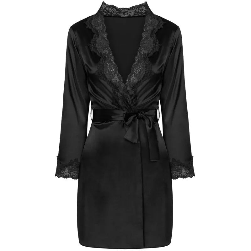 LIVCO CORSETTI FASHION - JACQUELINE LC 90249 ROBE DE CHAMBRE + CHEMISE + CULOTTE NOIR