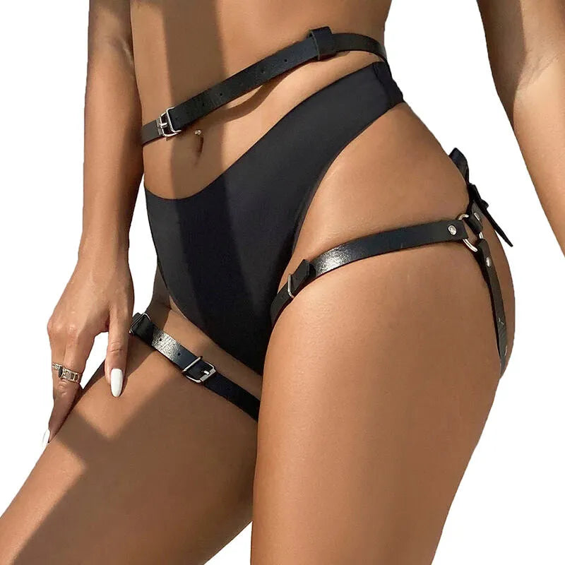 SUBBLIME - HARNAIS DE DE JAMBES EN CUIR NOIR