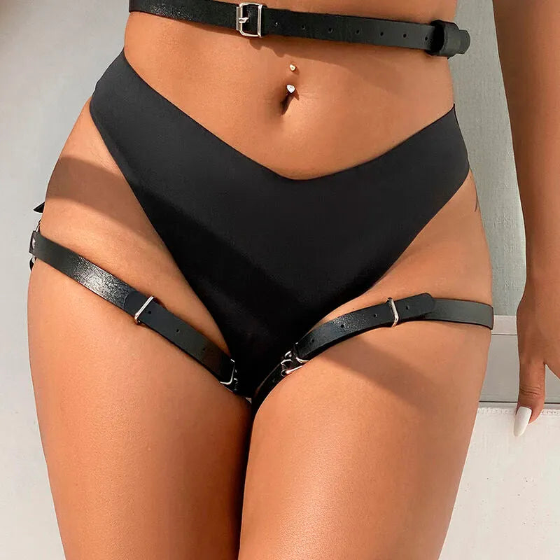 SUBBLIME - HARNAIS DE DE JAMBES EN CUIR NOIR