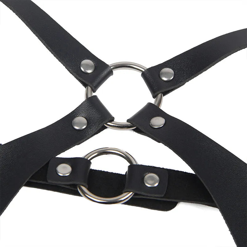 SUBBLIME - HARNAIS COMPLET AVEC BOUCLES EN CUIR NOIR