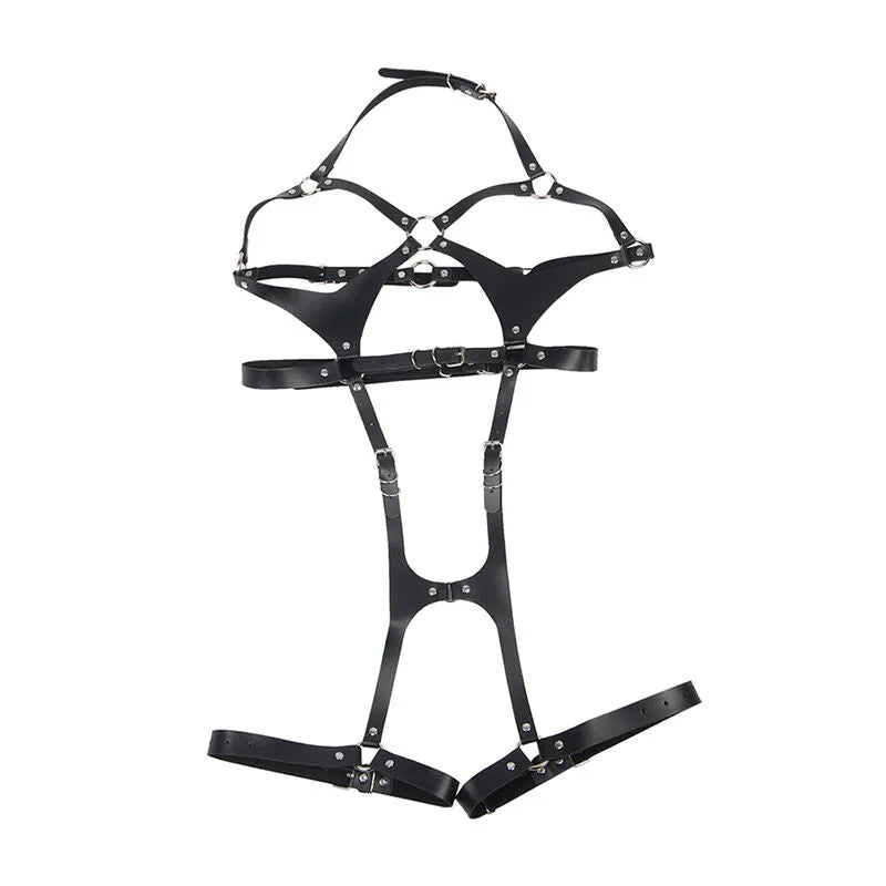 SUBBLIME - HARNAIS COMPLET AVEC BOUCLES EN CUIR NOIR