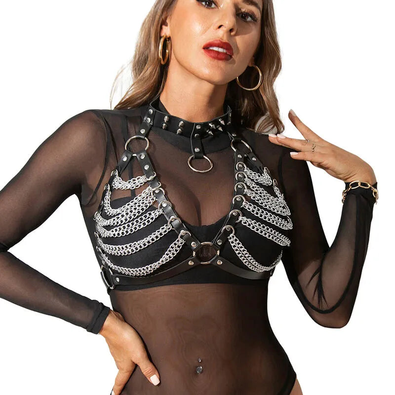 SUBBLIME - SOUTIEN-GORGE HARNAIS ET COLLIER AVEC CHAÎNE