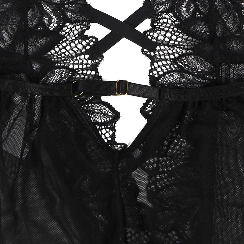 lingerie sexy dentelle noire dos nu matière confortable pour femmes séduisantes